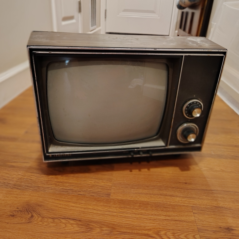 Vintage Black and Silver Television